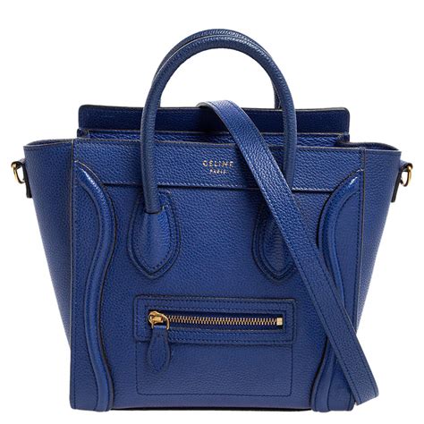 celine nano blue suede